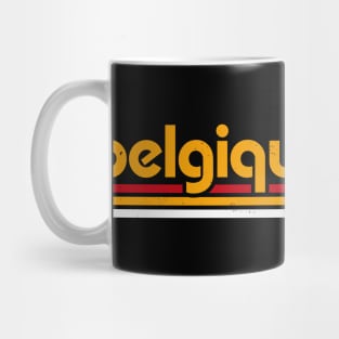 Retro Belgium Word Art // Vintage Grunge Belgian Football Mug